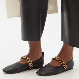 Black Falabella Chunky Chain Ballet Flats Stella McCartney